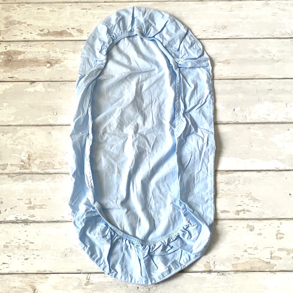 Baby Bassinet Fitted Sheet Pastel Blue 100% Cotton Infant Linens Kids
